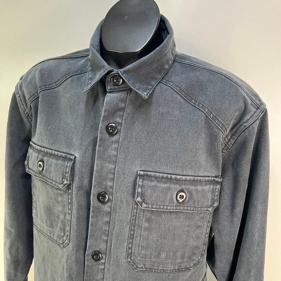 Taylor Stitch The Shop Shirt Boss Duck Coal Black Canvas Shacket - Picture 2 of 11